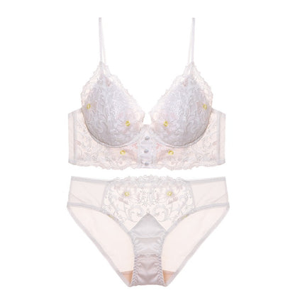 Embroidery Lace French Wireless Bralette Set